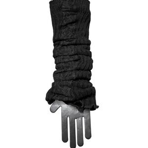 Black fingerless gloves knit & lace nwt